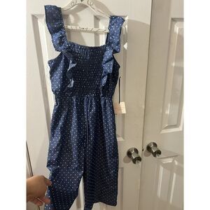 LOVE SQUARED Girl's Polka Dot Sleeveless‎ Jumpsuit Size 12